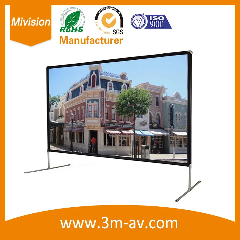  Projector Screen with Stand 4K HD Outdoor/Indoor Portable Projector Screen 4:3 Foldable Movie Proje