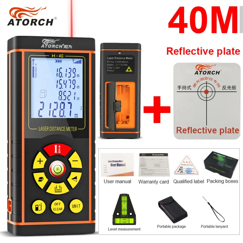 Цифровой лазерный дальномер ATORCH 40 м оптическая рулетка дальномер|rangefinder optical|digital