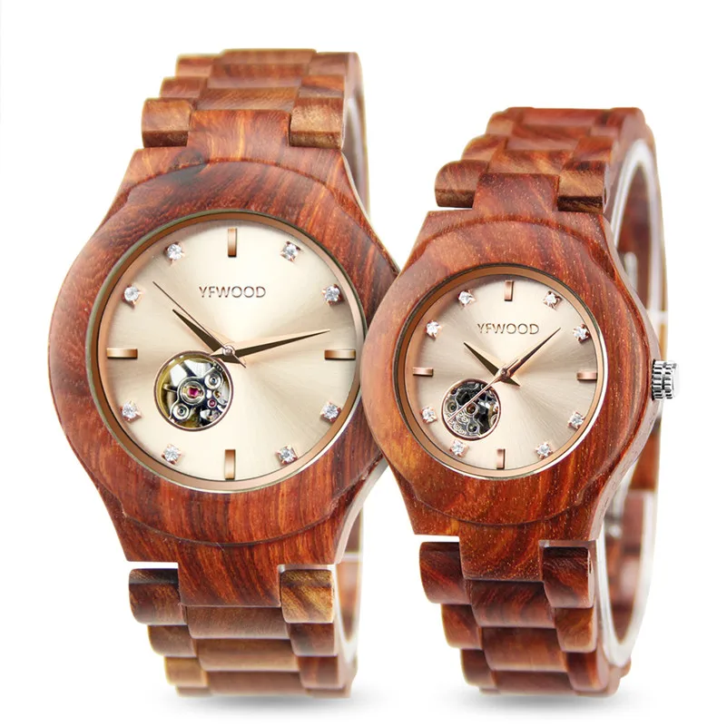 

2018 Luxury Brand Lovers Watches Men Women Automatic Mechanical Watch Fashion Casual Clock Male Wood Wristwatch relojes hombre