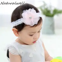 Младенческой шифон цветок оголовье Детские повязки на голову свадебные волосы крестины hairband для волос, для маленькой девочки аксессуары
