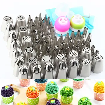 

Russian Pastry Tips 84Pcs Stainless Steel Nozzles Icing Piping Cream Dessert cake Decorating Kitchen Accessories Bakeware Tools