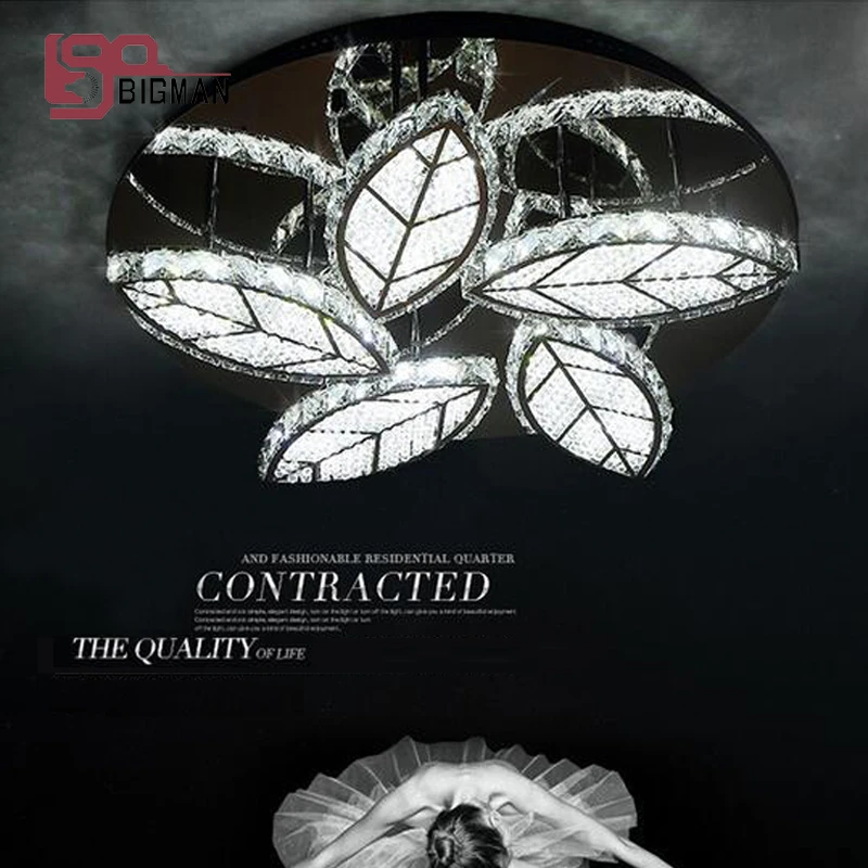 

new brief style LED chandelier crystal lamp modern ceiling fixtures for living room bedroom lamp