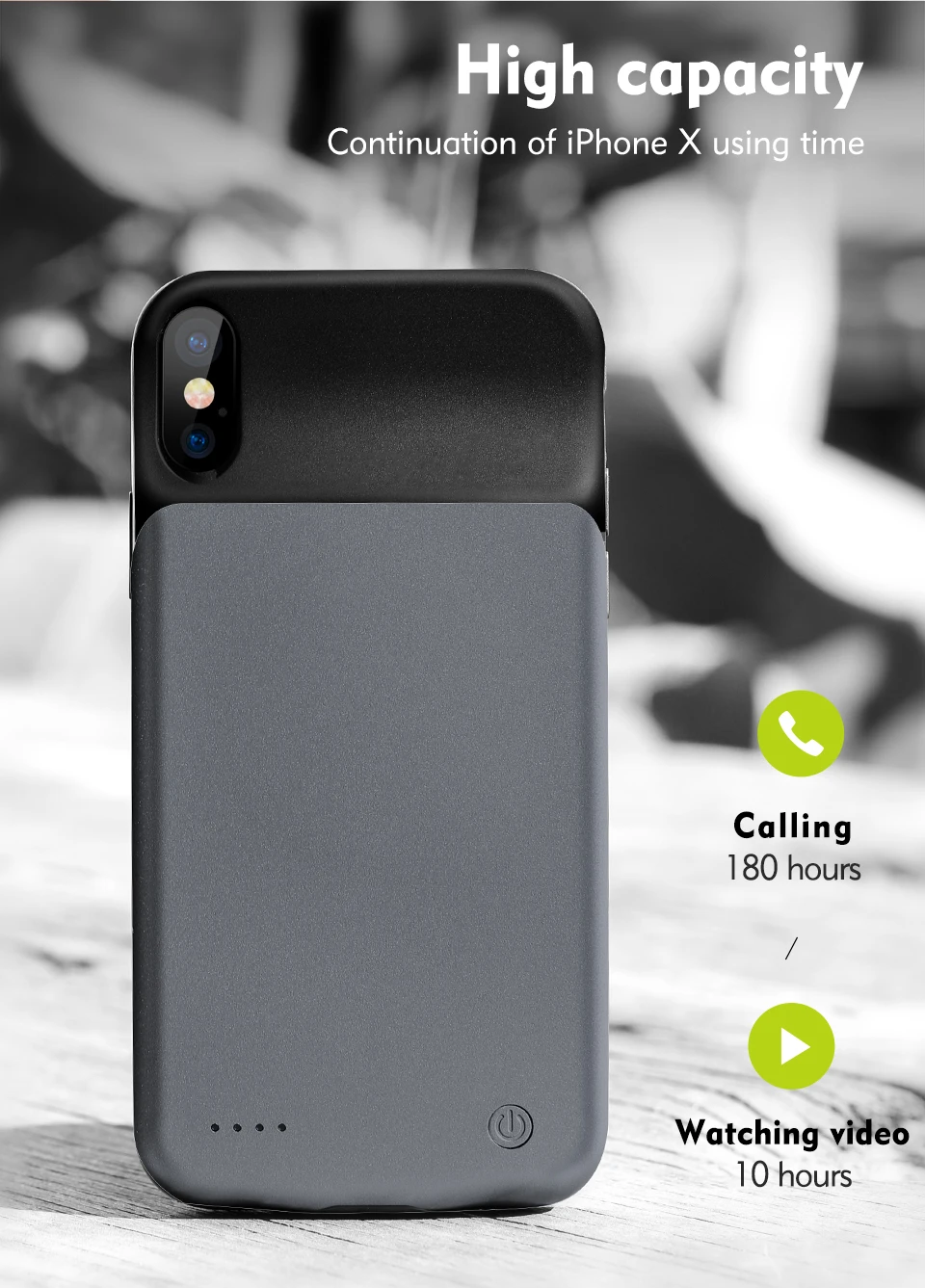 External Battery Pack + Magnetic Function For iPhone X Cover Wholesale Luxury Liquid Smart Blank Mobile Phone Case For iPhoneX (3)