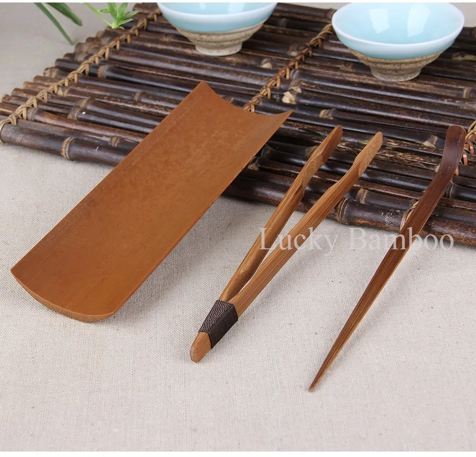 Бамбуковые чайные игольчатые скрепки набор для чая для Гонг-фу пуэр Чайная церемония щипцы винтажные китайские аксессуары ручной работы инструменты