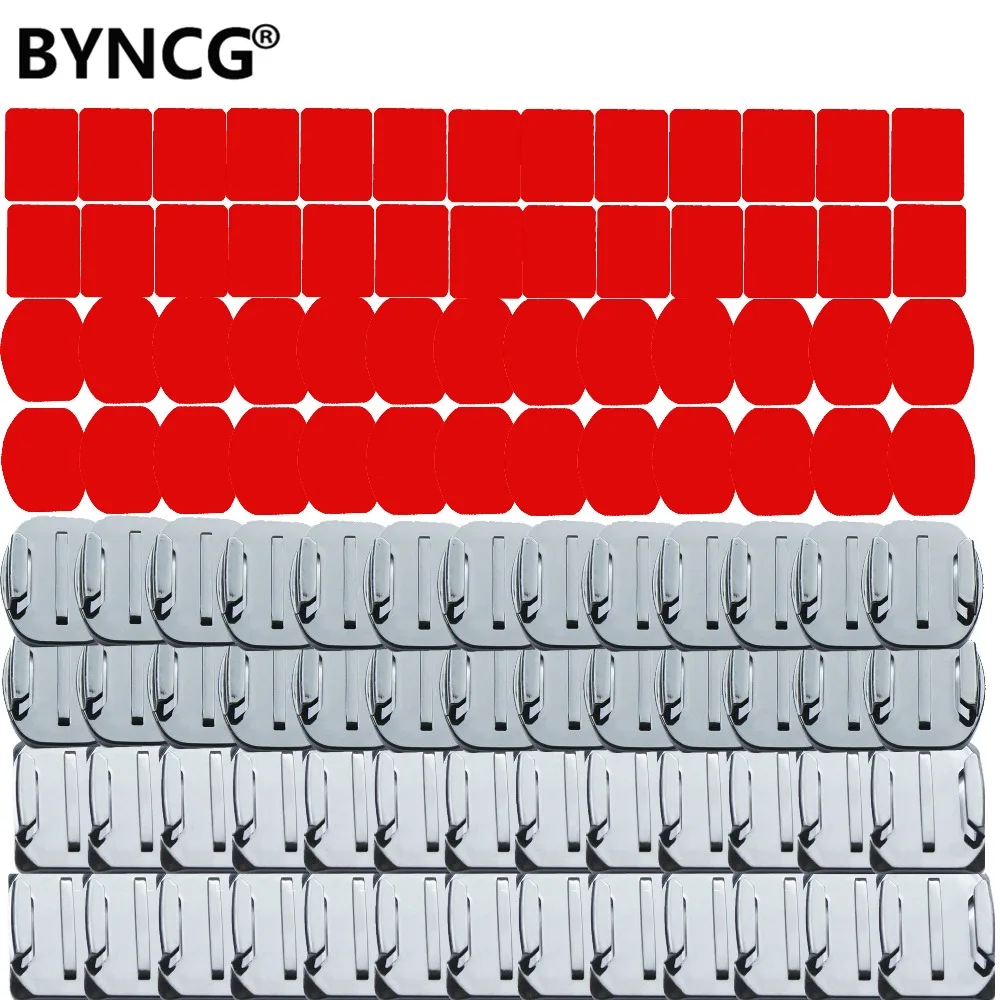 

BYNCG for GoPro hero 5 Accessories Set 104pcs Flat and Curved Base Adhesive Mount 3M VHB Stickers Go Pro 3246 Session Xiao yi 4K