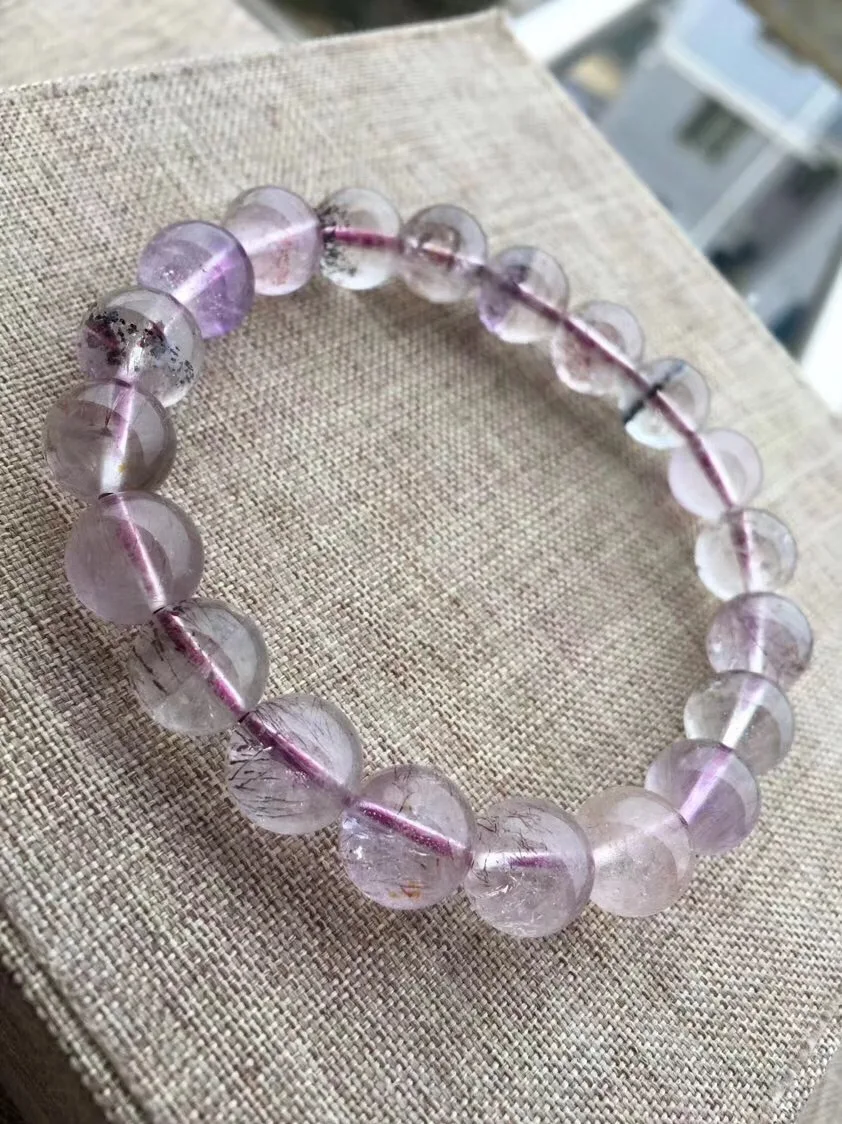 

100% Natural Colorful Super 7 Melody Stone Genuine Crystal Bracelets 10mm Round Bead For Women Gift Stretch Bracelet AAAAA
