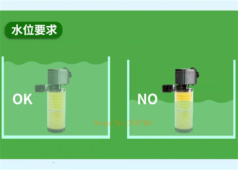 3 в 1 Аквариум Многофункциональный погружной фильтр насос аквариум Внутренний фильтр с фильтрацией медиа воздушный насос увеличение кислорода