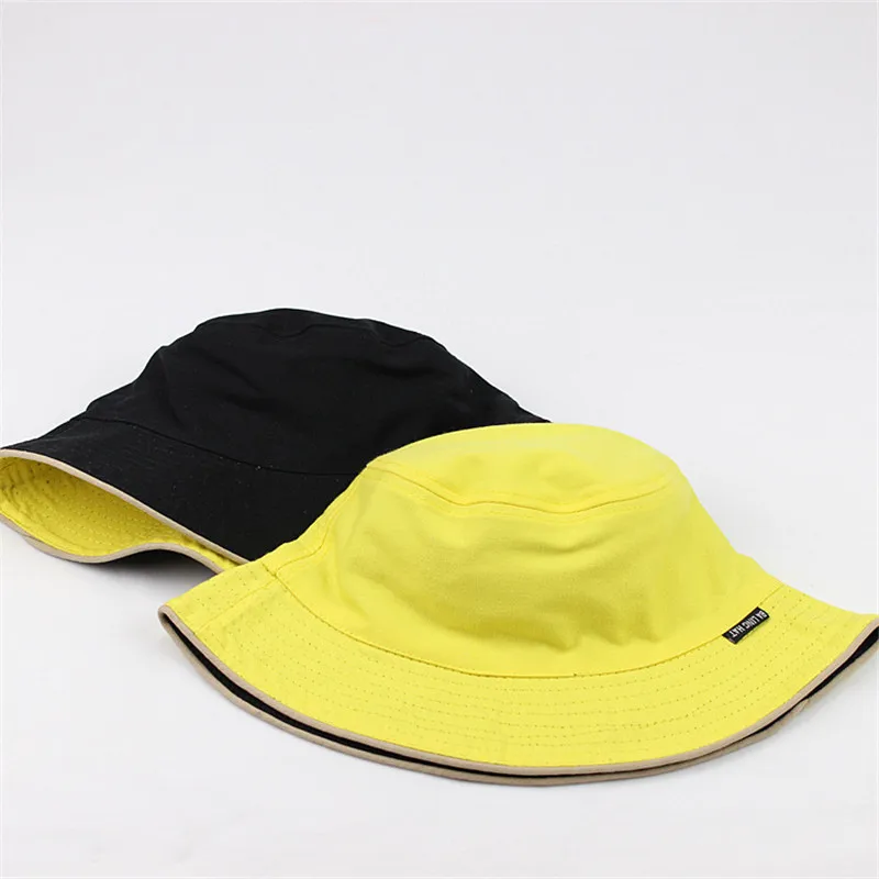 LDSLYJR, хлопок, одноцветная черно-белая Панама, шляпа рыбака, шляпа для путешествий, шляпа от солнца для мужчин и женщин 28 - Цвет: Красный