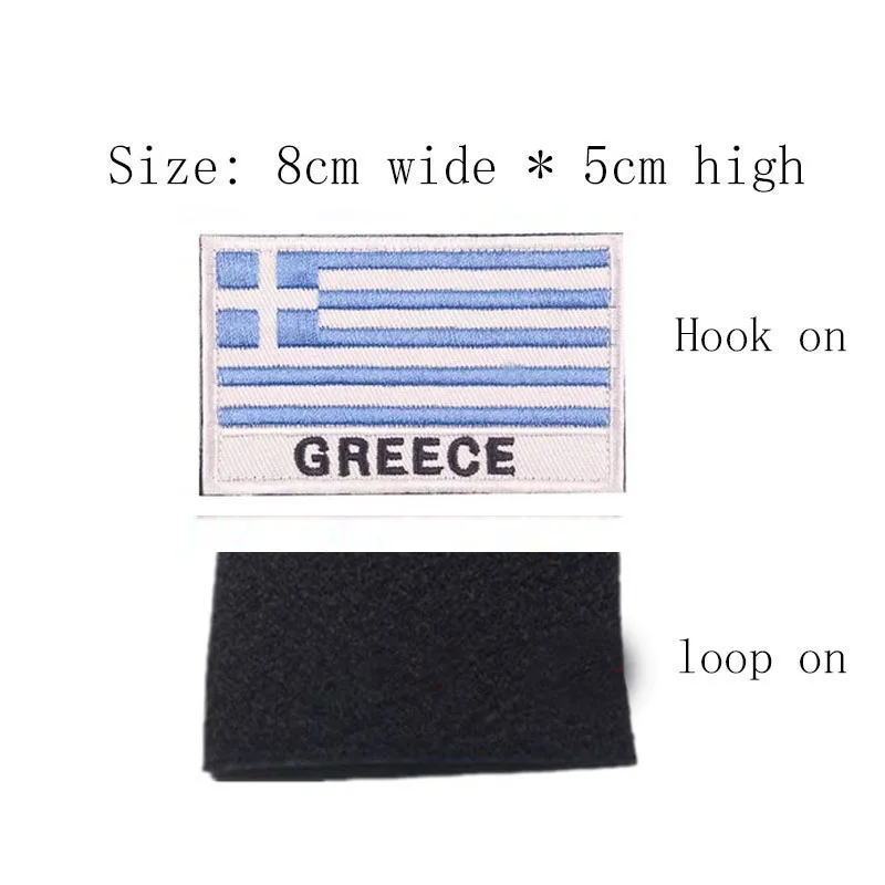 

GREECE Hook and loop backing Free shipping flag patch 8cm wide Athens city emblemas for clothing sleeve costura decoration