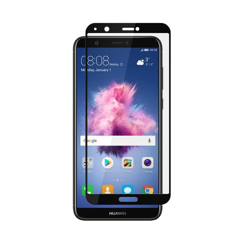 Закаленное стекло для huawei P умное Стекло 9H Защитная пленка для мобильного HD защитная пленка для huawei i hauwei P Smart psmart FIG-LX1 LX2 LX3 - Цвет: BLACK