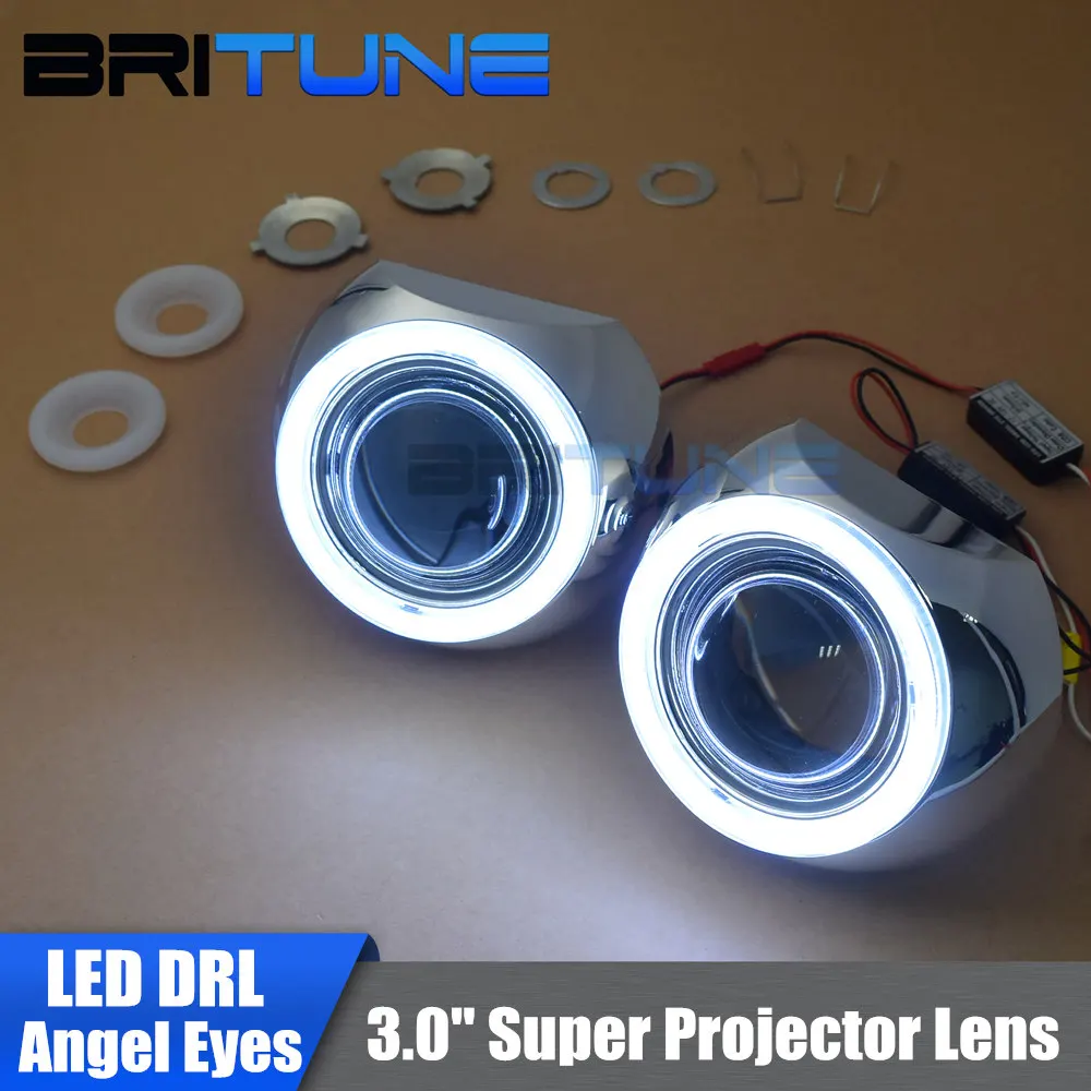 3.0'' Super Upgrade DRL LED COB Angel Eyes HID Headlight Bi-xenon Projector Lens Car Headlamp Retrofit DIY H1 H4 H7 9005 9006 3.0'' Super Upgrade DRL LED COB Angel Eyes HID Headlight Bi-xenon Projector Lens Car Headlamp Retrofit DIY H1 H4 H7 9005 9006