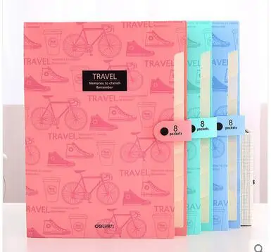 

Deli A4 folder 8 grids portable multi-layer paper bag information package expanding wallet document bag school office supplies