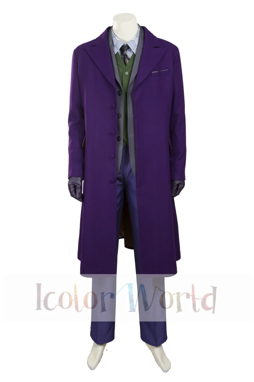 The Joker Batman Dark Knight Clown Fancy Dress Up Halloween Deluxe Adult Costume