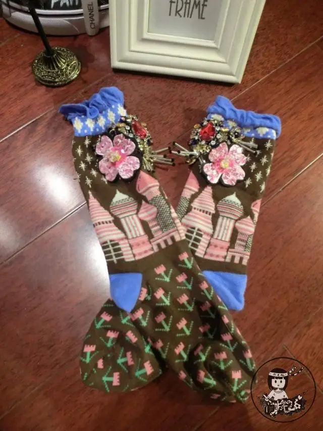 Мопс Япония Sokken Рождество руководство на заказ девушка популярный логотип драгоценный цветок блестки ногтей шарик светильник с кисточками Falbala кучи для женщин