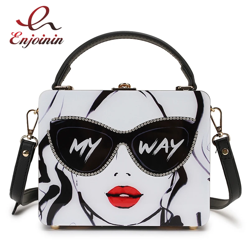 Cena Olśniewające okulary przeciwsłoneczne damskie nadrukowane litery akrylowe styl kobiece casualowe torby tote torba na ramię Crossbody torba designerska torba torebka torebka
