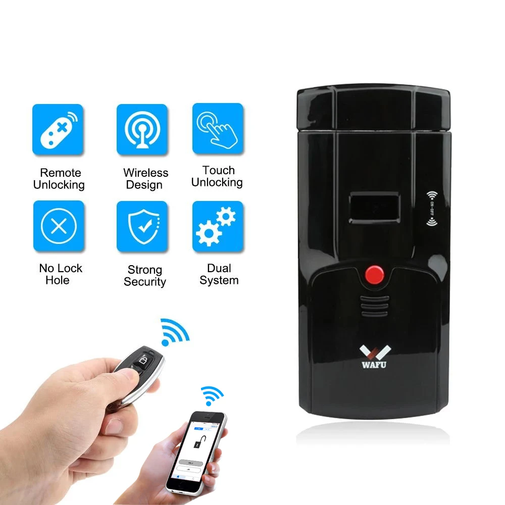 With phone control WAFU HF-011A, Электрический Интеллектуальный Дверной замок, беспроводной пульт дистанционного управления, электронный Умный Замок, дверные замки - Цвет: With phone control