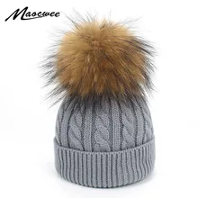 Brand Skullies Beanies For Kids Real Fur Ball Cap Winter Hats Children Kids Boys Girls Pompom Hat Winter Pom Poms Beanie Hats Brand Skullies Beanies For Kids Real Fur Ball Cap Winter Hats Children Kids Boys Girls Pompom Hat Winter Pom Poms Beanie Hats