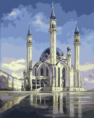 Mosque of Kul-Sharif painting by numbers landscape art canvas painting with acrylic paints for home decor