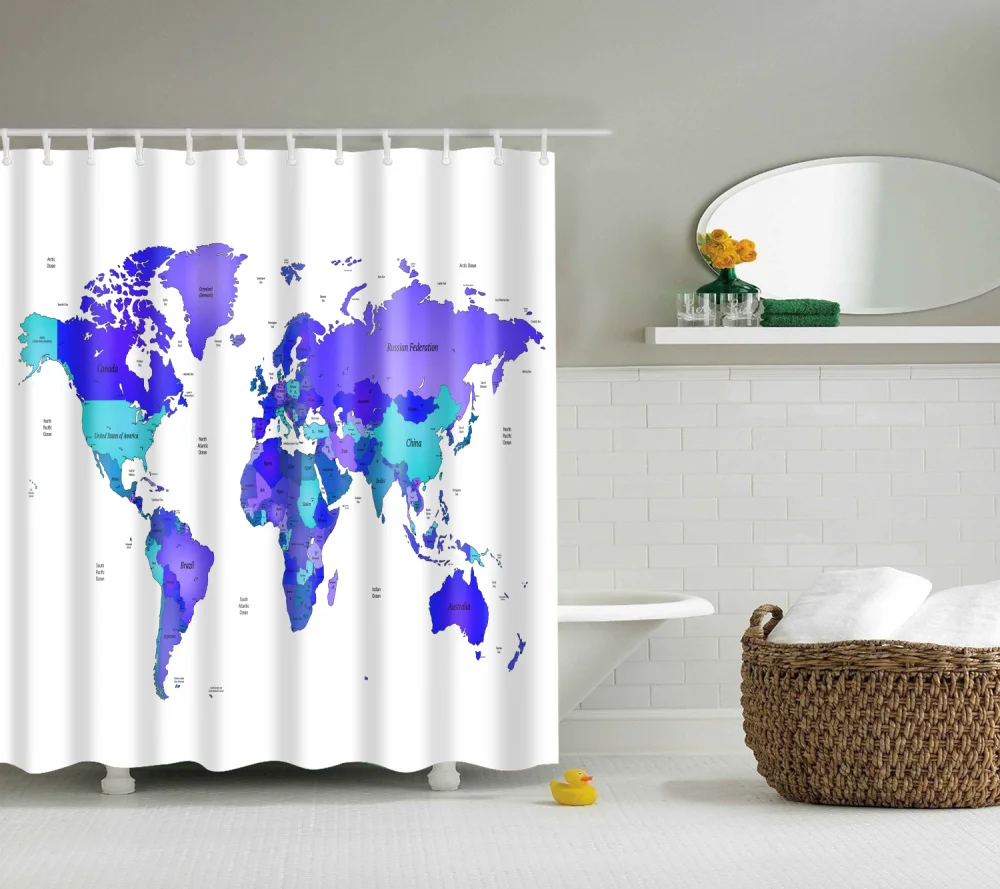 TZ170335 periodic table shower curtain World map curtain large 180x200cm 3d Bath Single Printing Waterproof Polyester for bathroom Decor - Цвет: TZ170335