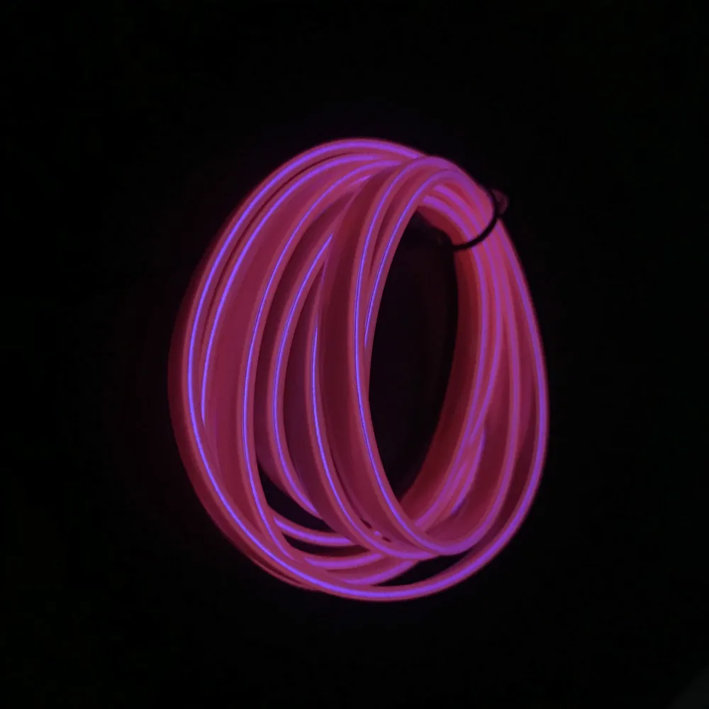 JURUS Универсальный 1 метр украшения автомобилей 12В Автомобильный интерьер светильник s авто светодиодный неоновый светильник EL трос Трубка Line10 Цвета авто-Стайлинг - Испускаемый цвет: Розовый