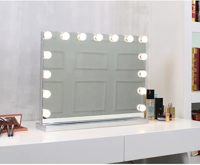 Новое бескаркасное косметическое зеркало с светлым голливудским макияж освещенное зеркало 3 цвета Свет косметическое зеркало Регулируемый сенсорный экран