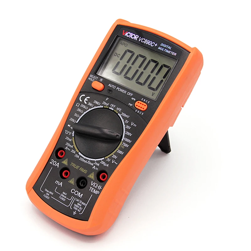 VC890C+ LCD Digital Multimeter LCR Capacitance Meter DCV/ACV/DCA/ACA Resistance with Temperature Measurement Ammeter Multitester digital multimeter w temperature capacitance frequency test lcr meter ammeter analog multitester