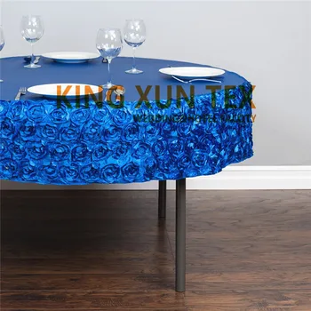 

Round Satin Rosette Table Cloth Poly Tablecloth Cover For Wedding Event Decoration