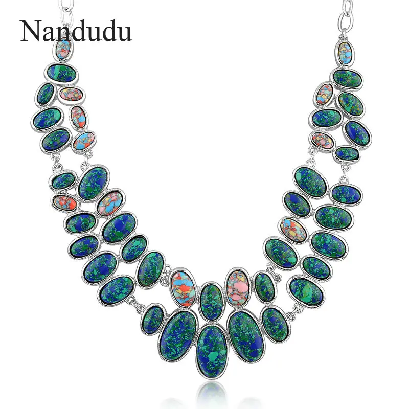 Nandudu Elegant Statement Bib Choker Necklace Lady Party Bubble Necklaces Jewelry Gift N301 retro geometric bubble resin statement choker necklace vintage jewelry