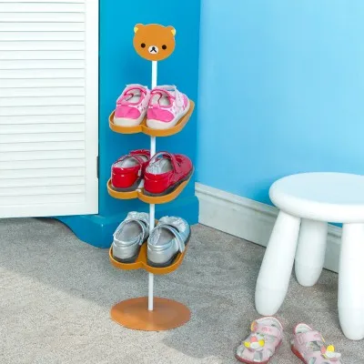 Мультфильм животных стерео детей шкаф для обуви консоли органайзер для обуви frame вертикальные стойки для обуви 67 см - Цвет: brown bear