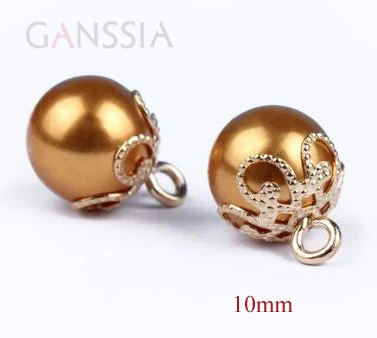 10pcs/lot Size:10mm Gold resin Pearl shank buttons for DIY scrapbooking Garment embellishment Sewing (ss-67-9) | Дом и сад