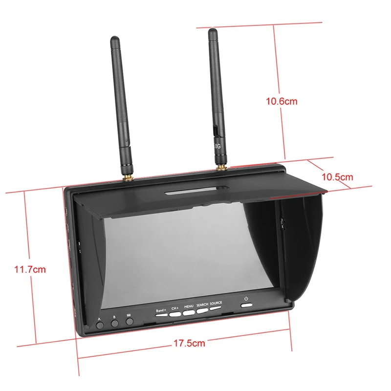 7 дюймовый TFT ЖК экран FPV монитор LT5802S 800*480 разрешение 5 8G 40CH светодиодная подсветка