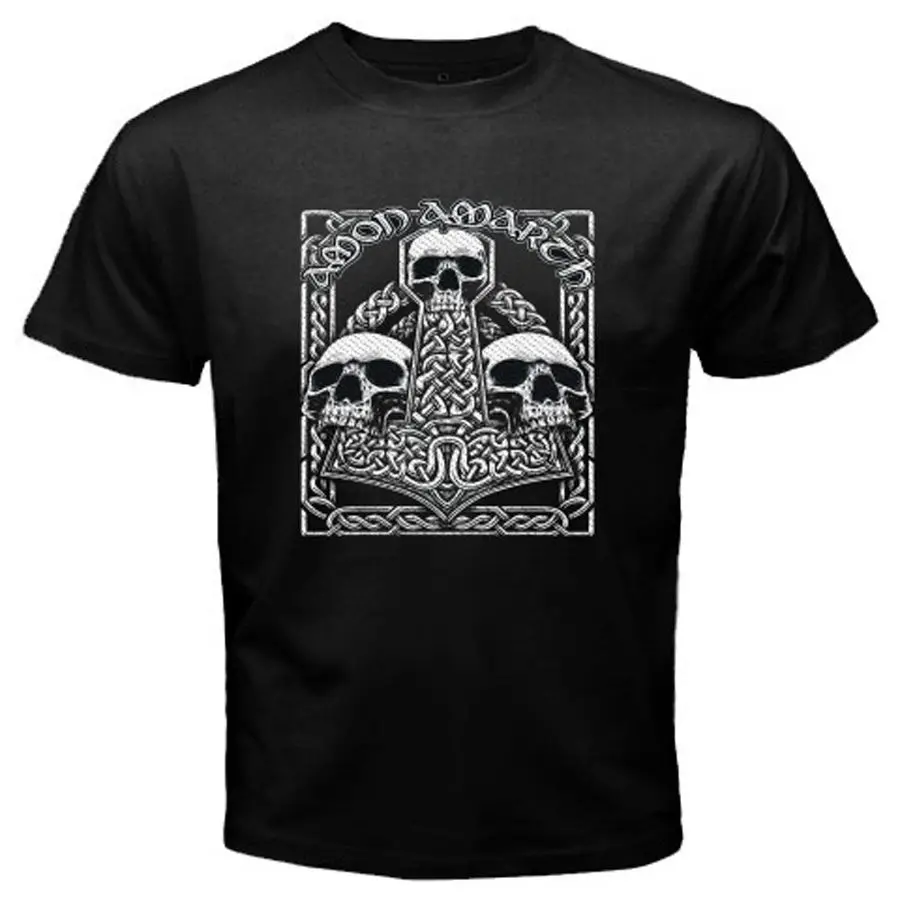 New AMON AMARTH Metal Rock Band Icon Men's Black T-Shirt Size S to 3XL Mens 100% Cotton Short Sleeve Print | Мужская одежда