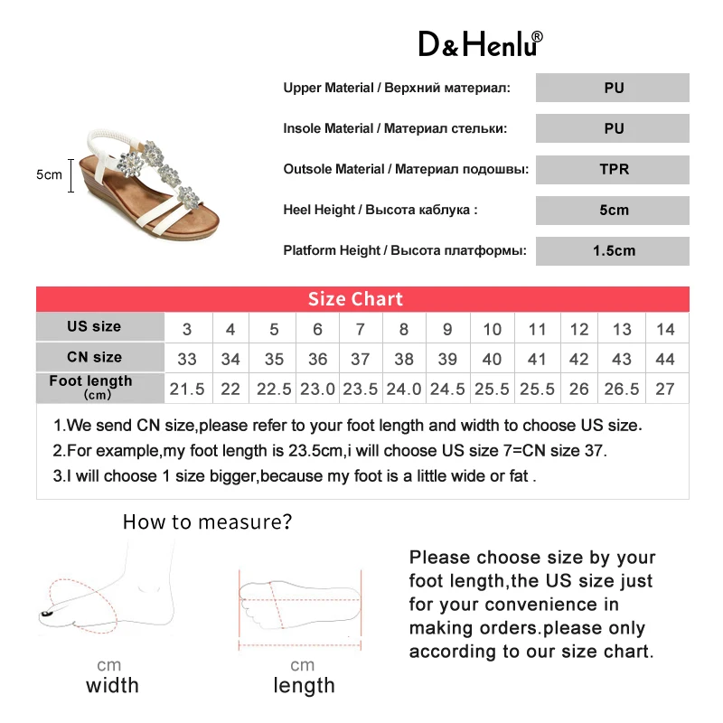 {D& Henlu}/босоножки со стразами; босоножки на танкетке 5 см; Женская обувь в богемном стиле с цветочным узором; Новинка года; Sandalias Con Plataforma