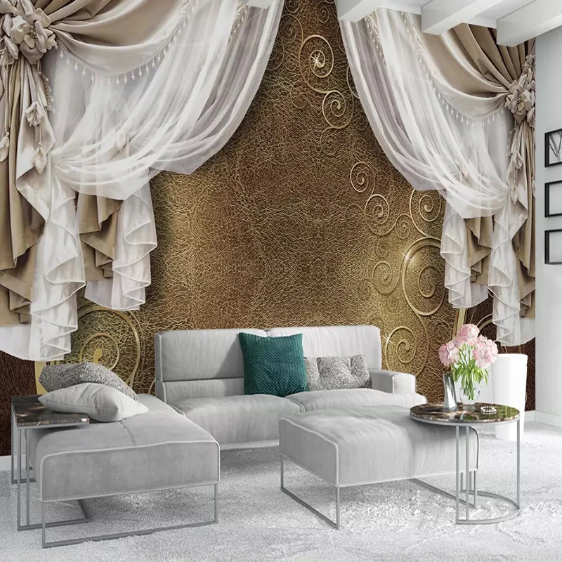 Custom Mural Wallpaper 3D European Style Curtain Lace Modern Creative Design Wall Painting Living Room Bedroom Art Wallpaper 3D Custom Mural Wallpaper 3D European Style Curtain Lace Modern Creative Design Wall Painting Living Room Bedroom Art Wallpaper 3D