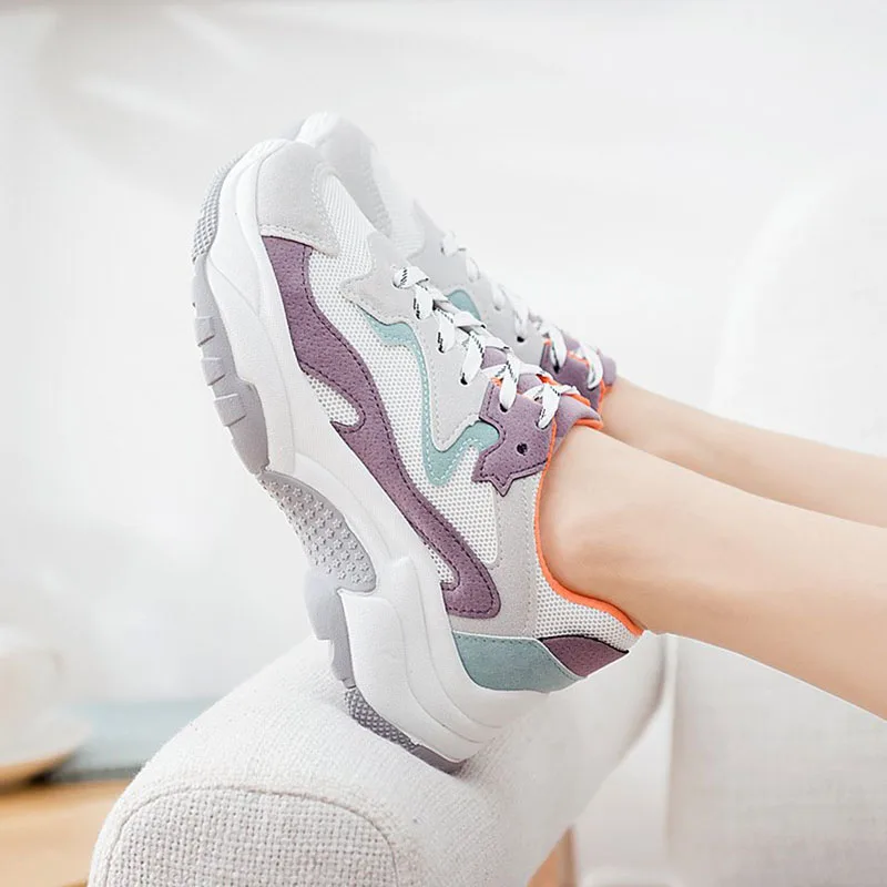 

2018 Autumn Fashion Women Casual Shoes Faux Suede Leather Platform Shoes Women Sneakers Ladies Trainers Chaussure Femme 9h23