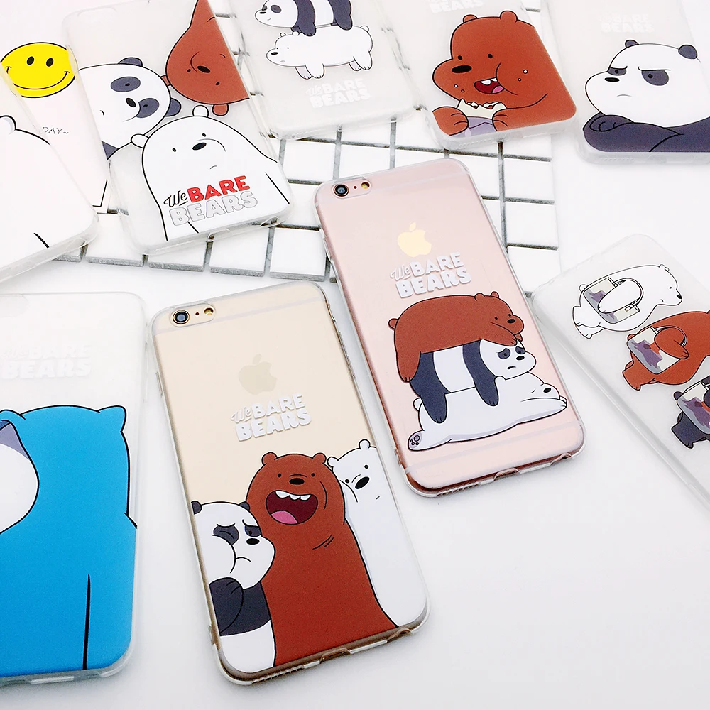 For Iphone 6 6plus 6s Plus 7 7plus 8 X Lovely We Bare Bears Phone Case