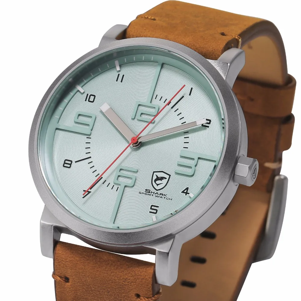 Bahamas Saw SHARK спортивные часы синие модные Crazy Horse коричневые ...