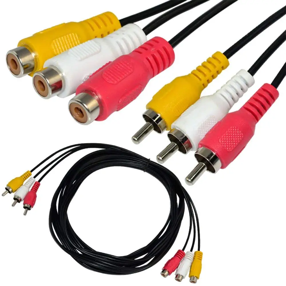 

GREATLINK 3RCA Male to 3RCA Female Audio Video Extension Cable 3RCA Male to Female Audio Composite Extension Video Cable DVD TV