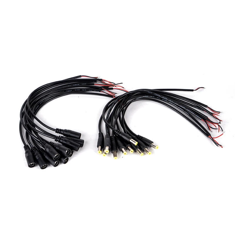 

Mayitr 20pcs 12V DC Power Cables Black 11inches Pigtail Male Female Cable Plug Wire For CCTV Security Camera