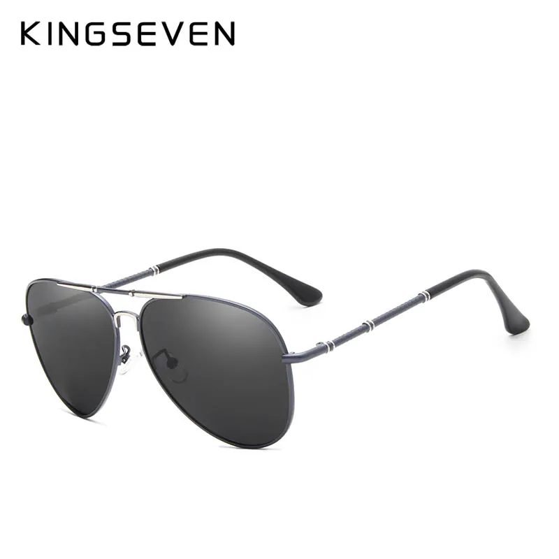 KINGSEVEN, поляризованные солнцезащитные очки для женщин и мужчин, фирменный дизайн, для путешествий, вождения, солнцезащитные очки, классические мужские очки - Цвет линз: Gun Gray