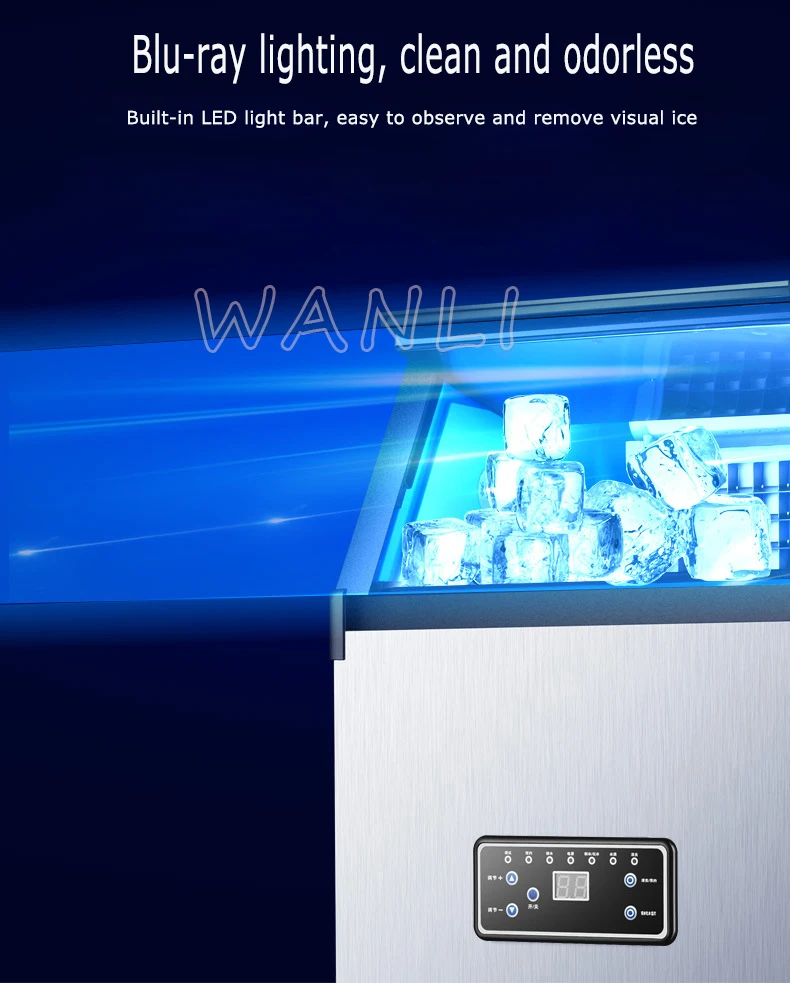 80KG/24H Ice Maker commercial cube ice machine automatic home ice machine for bar coffee shop tea shop