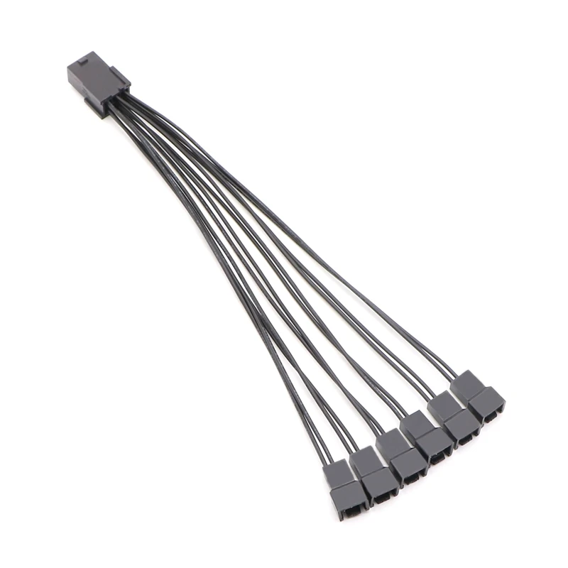 10pcs/Lot PCI-E 6Pin to 6x 3Pin 4Pin Fan Power Adapter Cable.