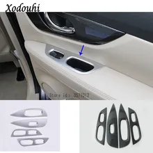 Per Nissan X-Trail XTrail T32/Rogue 2017 2018 2019 auto corrimano bracciolo Finestra del portello di vetro interruttore sul pannello cornice cornice di stampaggio 4 pcs