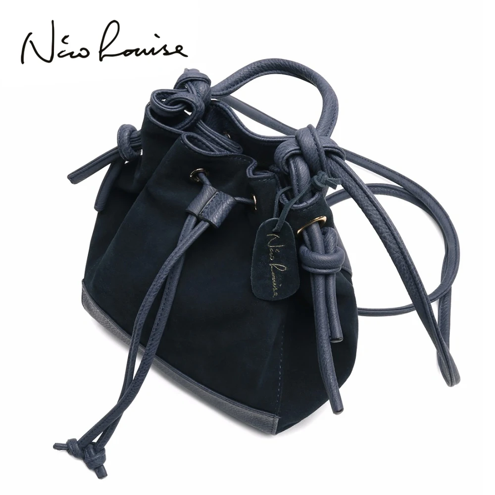 

2018 Fashion Women Split Leather Shoulder Bag Female Suede Casual Crossbody Bucket Handbag Casual Lady Messenger Hobo Bags