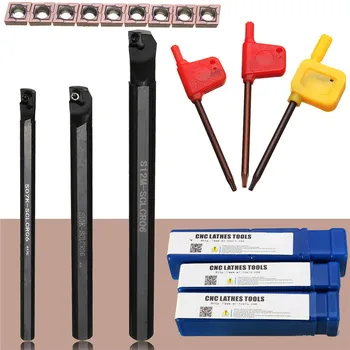 

1pcs S07K-SCLCR06+1pcs S10K-SCLCR06+1pcs S12M-SCLCR06 Lathe Holder Turning Tool Boring Bar 7/10/12mm + 10pcs CCMT0602 Inserts