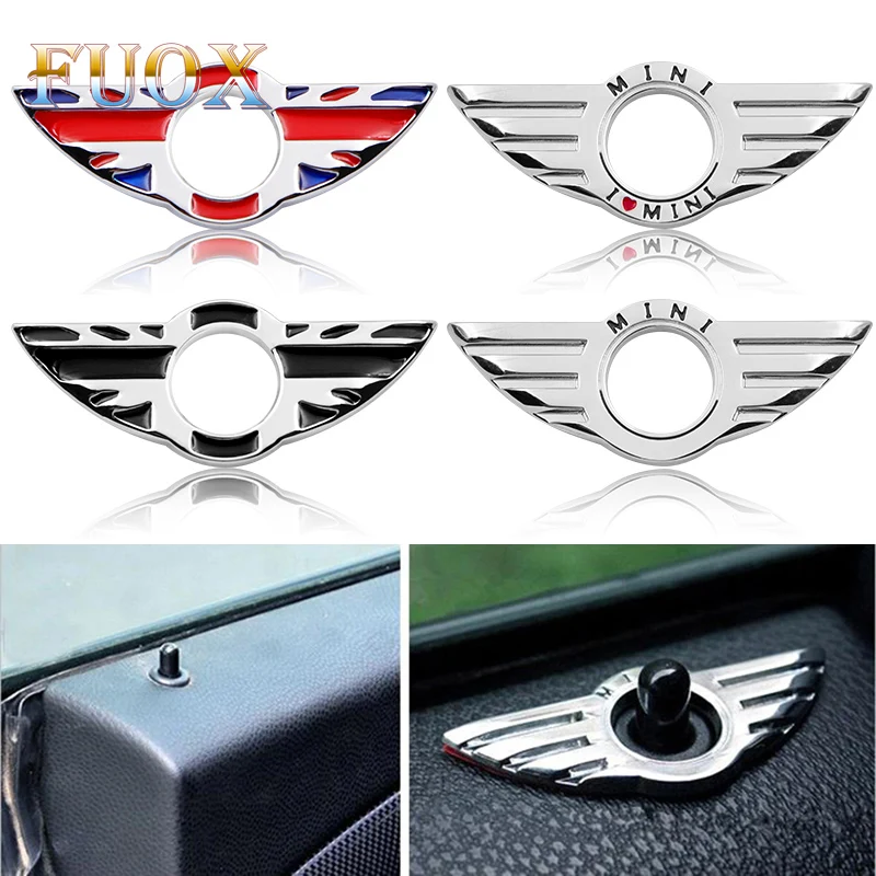 

1pcs Car-Styling Door Pin Lock Wing Emblem Badge Auto Stickers Decorative For BMW Mini Cooper R56 R50 R53 F56 F55 R60 R57