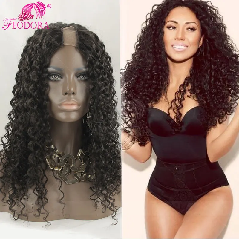 

For Black Women U Part Wig Human Hair Curly 7A Grade Virgin U Part Wig Unprocess Hot Sale Top Quality U Part Human Hair Wigs
