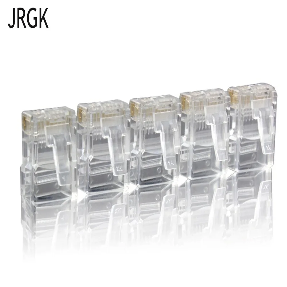 

JRGK 50/100 Cat5 Cat6 Connector RJ45 Connector RJ45 Cat6 Network Cable Plug Unshielded 8 Pin Modular UTP Terminals Nonporous