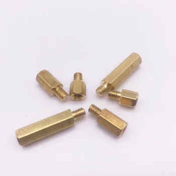 

M3*L+4mm Hex Brass Standoff M3 Male Female Threaded Pillar Hexagonal PCB Motherboard Spacer