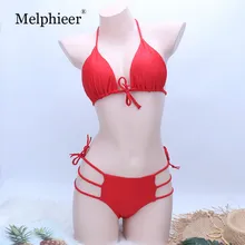 Swimwear Red Bikini 2019 Lace Up Swimsuit Cut Out Two-pieces Bikini Set Bathing suit Women Bather Maillot De Bain Swimming Suit Swimwear Red Bikini 2019 Lace Up Swimsuit Cut Out Two-pieces Bikini Set Bathing suit Women Bather Maillot De Bain Swimming Suit